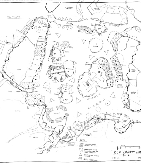 Craft Lot Installation Map, with space use notes